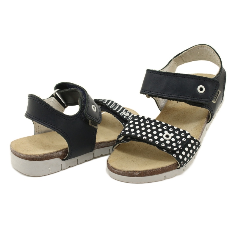 Bartek Dívčí námořnictvo modré kožené sandály v tečkách modrý 4 Bartek Dívčí námořnictvo modré kožené sandály v tečkách modrý 4