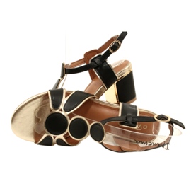 Evento Dámské sandály s dekorativním horním 2355-5575 černé a zlaté černá 5