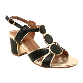 Evento Dámské sandály s dekorativním horním 2355-5575 černé a zlaté černá 1