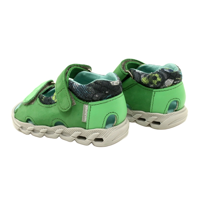 Dětské kožené sandály pro suchý zip Mazurek 1363 Green zelený 6