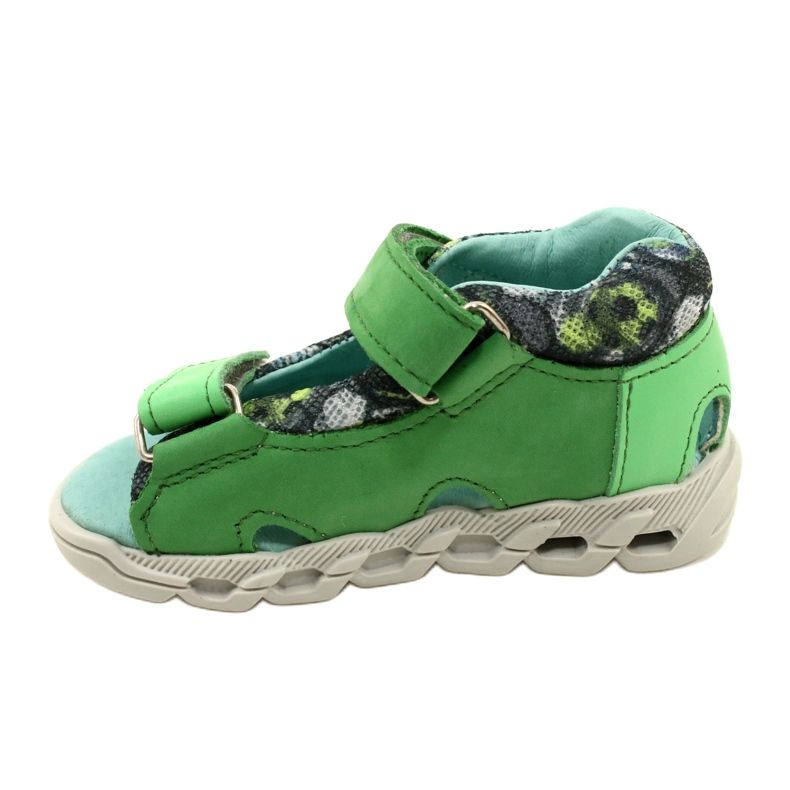 Dětské kožené sandály pro suchý zip Mazurek 1363 Green zelená 2 Dětské kožené sandály pro suchý zip Mazurek 1363 Green zelená 2