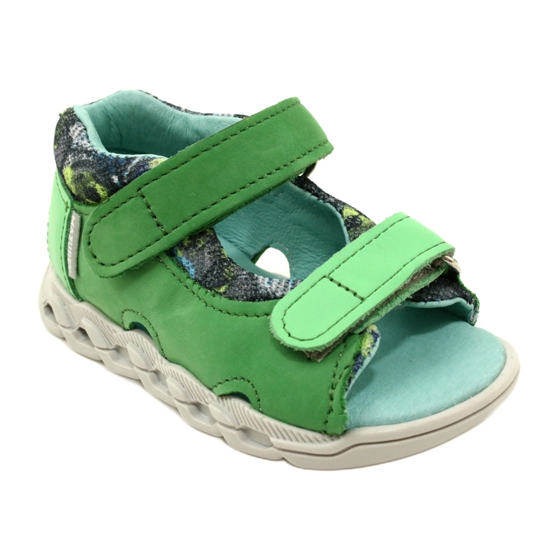 Dětské kožené sandály pro suchý zip Mazurek 1363 Green zelený 1