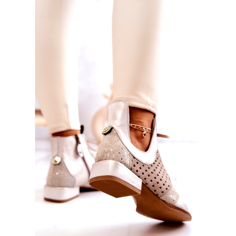 Kožené kozačky Maciejka 05541-25 Světle béžová béžový 4