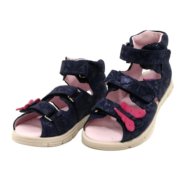 Vysoké preventivní sandály Mazurek 1291 Butterflies modrý 3