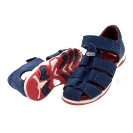 Kožené sandály pro suchý zip Mazurek 1364 Navy Blue modrý 4