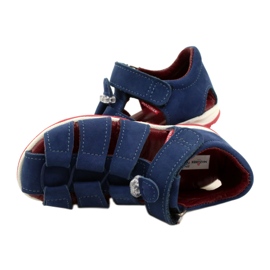 Kožené sandály pro suchý zip Mazurek 1364 Navy Blue modrý 5