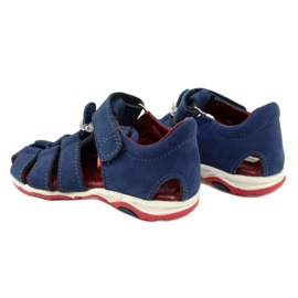 Kožené sandály pro suchý zip Mazurek 1364 Navy Blue modrý 6