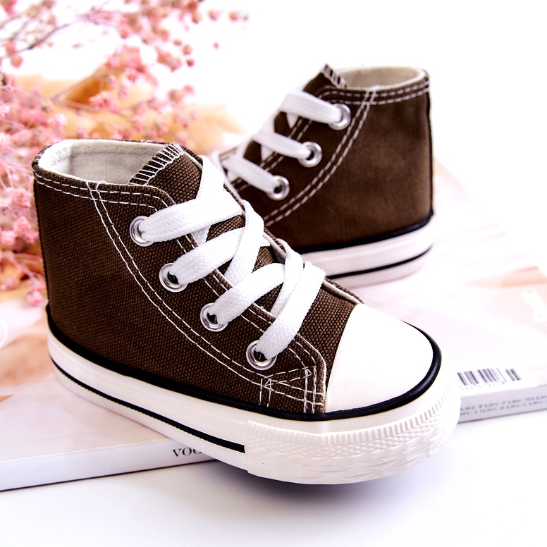 Dětské vysoce zelené khaki tenisky zelený 4