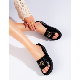 W. Potocki Dámské černé pantofle na klínku od Potocki černá 1 W. Potocki Dámské černé pantofle na klínku od Potocki černá 1