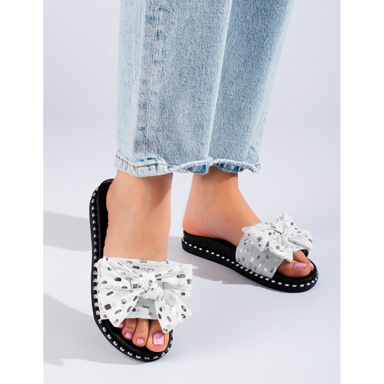 W. Potocki Dámské pantofle se silnou podrážkou, černé Potocki bílý 1