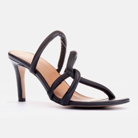 Marco Shoes Tubelare páskové podpatky černá 1
