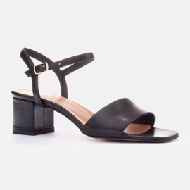 Marco Shoes Sandály na midi podpatku černá 1