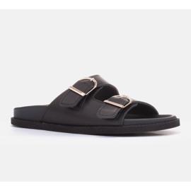 Marco Shoes Pantofle s přezkami černý 1