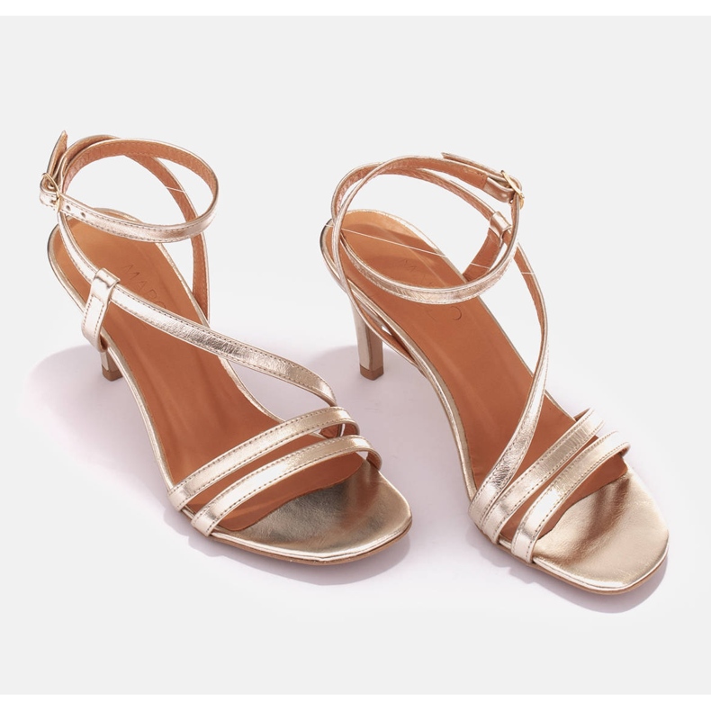 Marco Shoes Sandály na vysokém podpatku zlatý 1