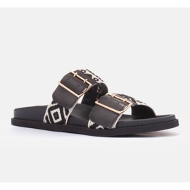 Marco Shoes Pantofle s přezkami černý 1