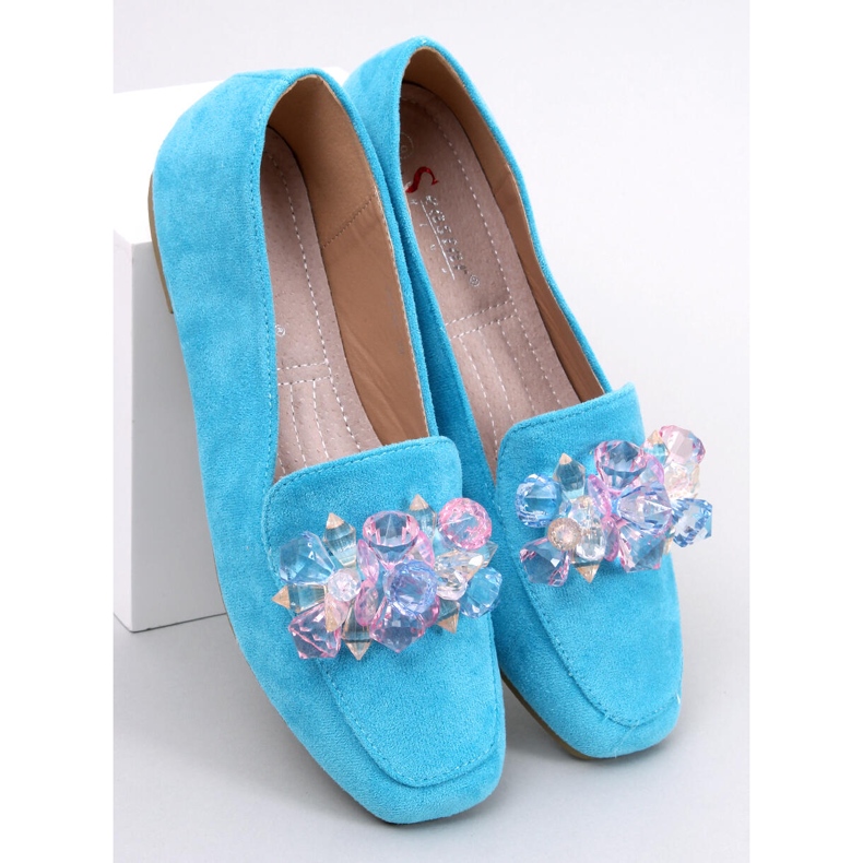 Deley Blue korálkové mokasíny modrý 1 Deley Blue korálkové mokasíny modrý 1