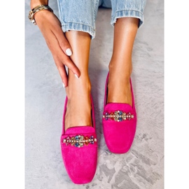 Davitian Rhinestone Mokasíny Fuchsia růžový 5