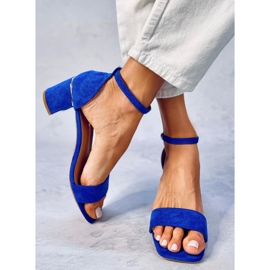 Rocco Blue sandály na nízkém podpatku modrý 4