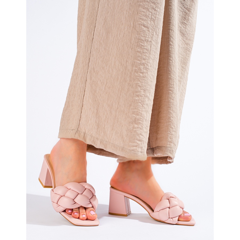 Dámské růžové sandály Shelovet na podpatku růžový 1