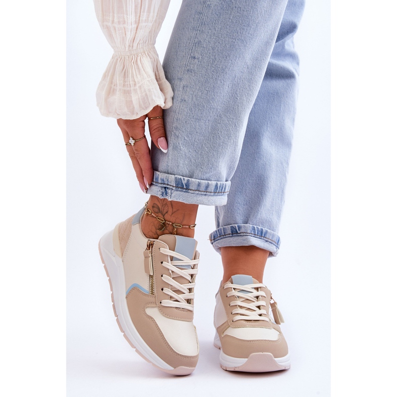 PG1 Dámská sportovní obuv se zipem béžová Larisa béžový 1 PG1 Dámská sportovní obuv se zipem béžová Larisa béžový 1