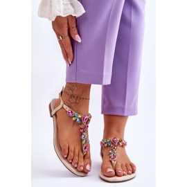 Semišové žabky S Kameny Béžová Frency béžový 1