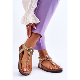 Žabky Sandály Na Korkové Platformě Zlatá Naomi zlatý 2