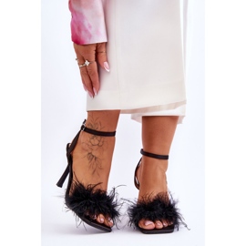 FB2 Dámské sandály s peřím Black Tiffany černý 1