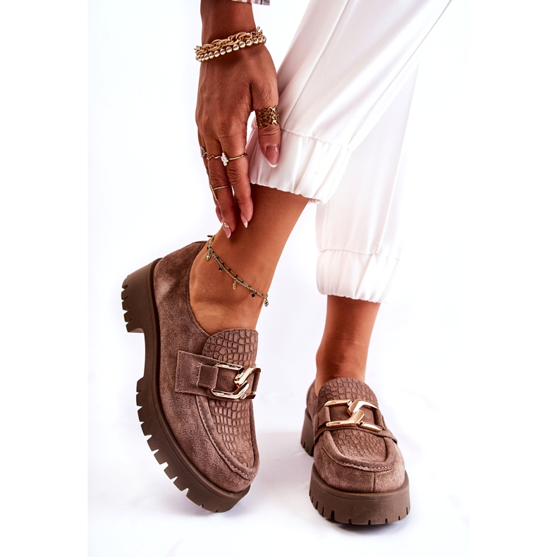 Lemar Dámské semišové světle hnědé boty s ozdobou hnědý 3