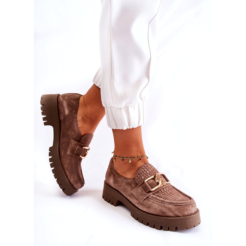 Lemar Dámské semišové světle hnědé boty s ozdobou hnědý 2