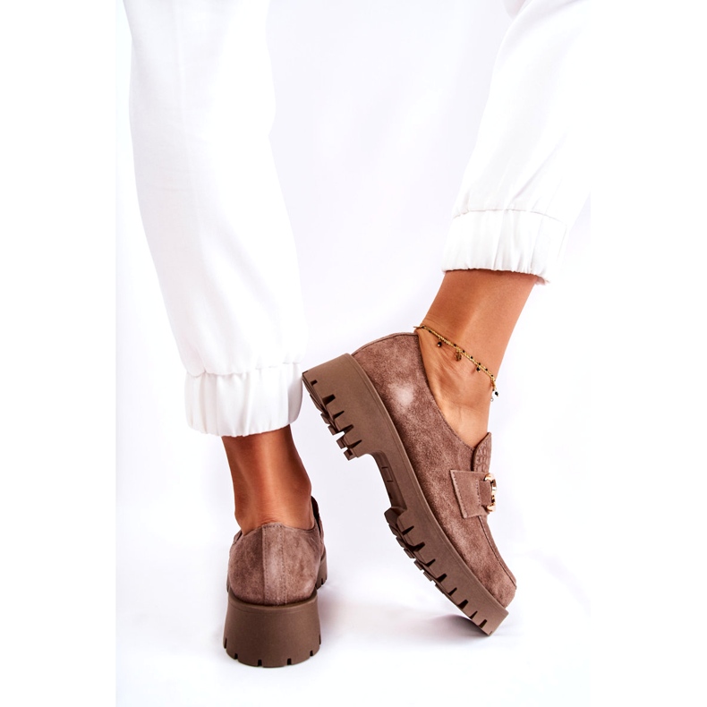 Lemar Dámské semišové světle hnědé boty s ozdobou hnědý 4