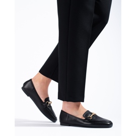 Černé mokasíny Shelovet vyrobené z ekologické kůže černá 2