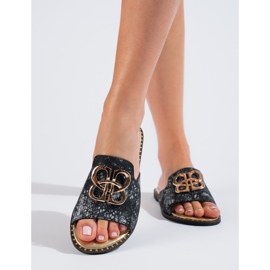 Dámské růžové žabky se zlatým zdobením od Shelovet černá 1