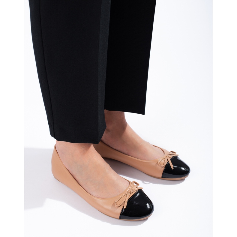 Dámské baleríny s mašlí Shelovet béžová béžový 1