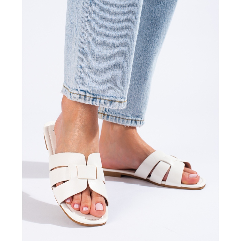 Klasické dámské pantofle bílé Shelovet bílý 1