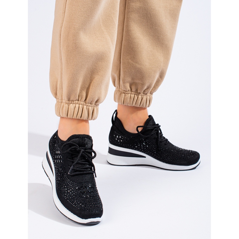 Černé textilní tenisky Shelovet na klínku černá 2