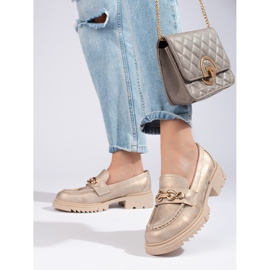 Zlaté brogues se zdobením Shelovet zlatý 1