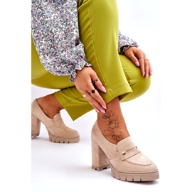 Vinceza Elegantní semišové vysoké podpatky béžová mintore béžový 4