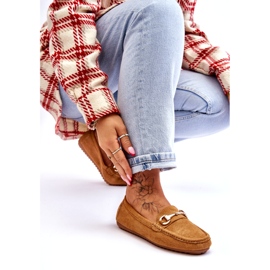 Klasické semišové mokasíny s velbloudí výzdobou hnědý 2