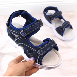 Chlapecké sandály na suchý zip McKeylor 47701 tmavě modré modrý 2