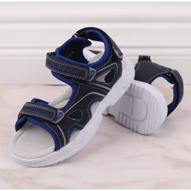 Chlapecké sandály na suchý zip McKeylor 47701 tmavě modré modrý 4