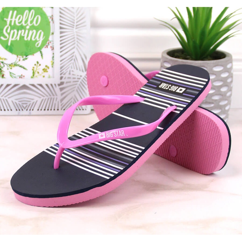 Dámské ploché žabky růžové Big Star JJ274A352 růžový 1