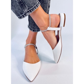 Baleríny s otevřeným podpatkem od Durie White bílý 1