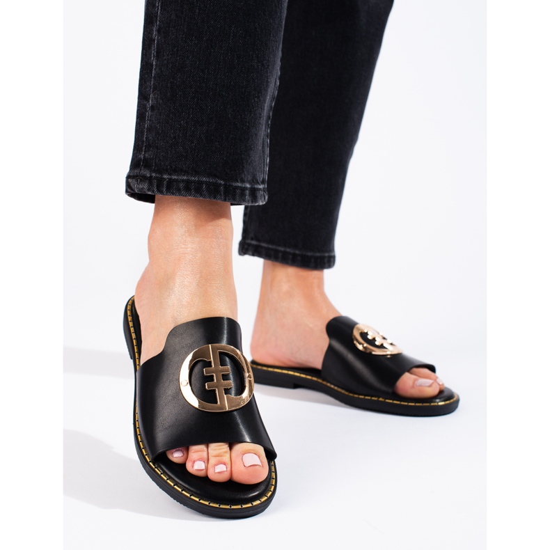 Dámské elegantní pantofle Shelovet černé černá 2