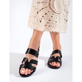 Černé ploché sandály Shelovet černý 1