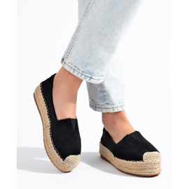 Dámské semišové espadrilky na platformě Shelovet černé černý 2