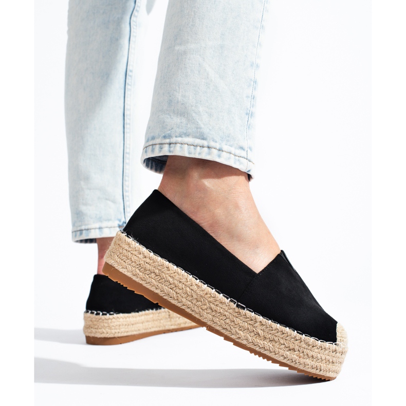 Dámské semišové espadrilky na platformě Shelovet černé černý 1