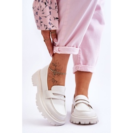 White Riverside Slip On Platform Mokasíny bílý 2