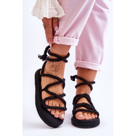 Vázané sandály na robustní platformě černá se nemůžu dočkat černý 1