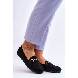 Klasické semišové mokasíny s černým zdobením Amera černá 1