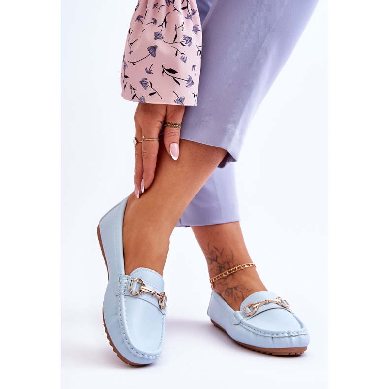 Klasické kožené mokasíny Světle modré Verona modrý 2